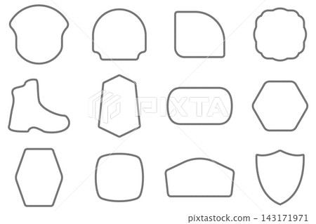 Embroidered Badge and Patch Shape Collection with Mixed Shield, Rounded, Geometric and Decorative Outlines, Stitched Templates for Applique, Sewing, Textile, Craft and Custom Embroidery Embroidered Badge and Patch Shape Collection with Mixed Shield, Rounded, Geometric and Decorative Outlines, Stitched Templates for Applique, Sewing, Textile, Craft and Custom Embroidery 143171971