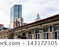 old urban house and modern towers in Batumi city 143172305