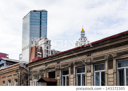 old urban house and modern towers in Batumi city old urban house and modern towers in Batumi city 143172305