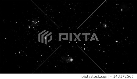 Deep Space Starry Night Sky Background with Stippled Stars, Clusters and Nebulae in Black and White Vector Illustration Deep Space Starry Night Sky Background with Stippled Stars, Clusters and Nebulae in Black and White Vector Illustration 143172565