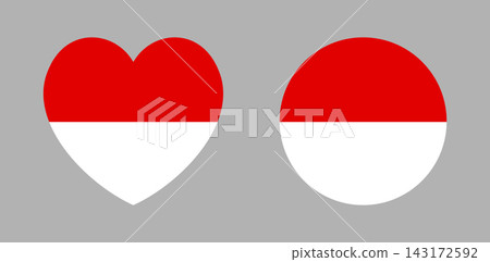 Flag of region Hesse heart, circle sign, banner, background. Germany province of Hesse civil flag round, heart button, badge set. National flag icon, sticker. Flag of region Hesse heart, circle sign, banner, background. Germany province of Hesse civil flag round, heart button, badge set. National flag icon, sticker. 143172592