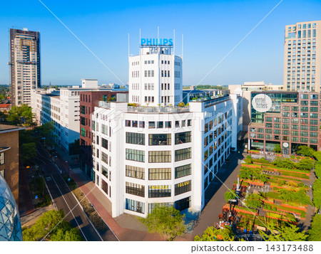 Aerial view of Philips Lichttoren building in Eindhoven, Netherlands Aerial view of Philips Lichttoren building in Eindhoven, Netherlands 143173488