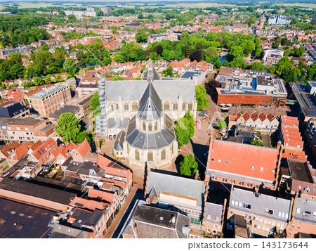 Aerial panoramic view of Langestraat street in Alkmaar, Netherlands Aerial panoramic view of Langestraat street in Alkmaar, Netherlands 143173644