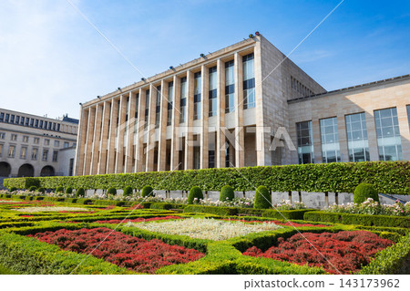 Jardin Mont des Arts garden and Royal Library in Brussels, Belgium Jardin Mont des Arts garden and Royal Library in Brussels, Belgium 143173962