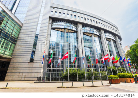 European Parliament building in Brussels city, Belgium European Parliament building in Brussels city, Belgium 143174014