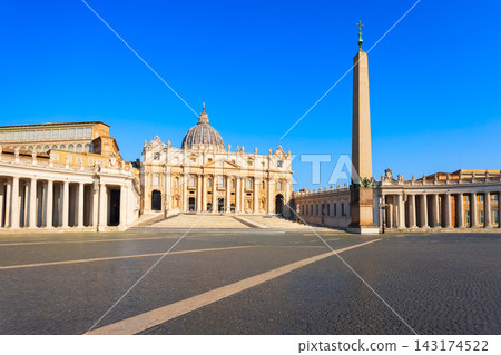 St Peters or San Pietro Basilica and Vatican Obelisk in Vatican City 143174522