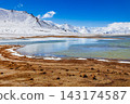 Shorkul lake and Pamir mountains near Murghab town, Tajikistan 143174587