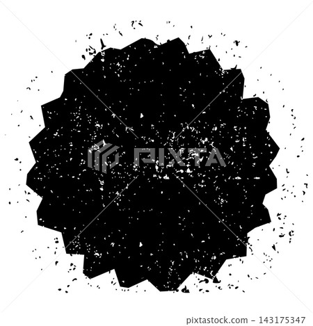 Flat style icon illustration of black distressed starburst seal grunge badge isolated on transparent background. Graphic design element clip art for vintage offer assets. Flat style icon illustration of black distressed starburst seal grunge badge isolated on transparent background. Graphic design element clip art for vintage offer assets. 143175347