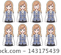 [Office Uniform (Checkered)] Female Expression Variation Set (Upper Body & Icons) 143175439
