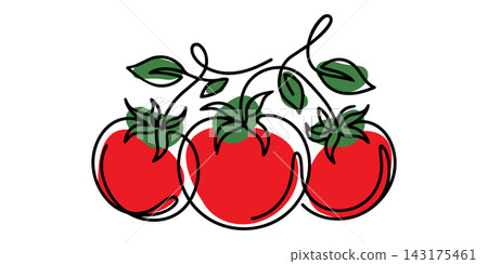 Vector composition with ripe tomatoes. Mediterranean diet 143175461