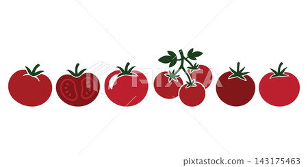 Vector composition with ripe tomatoes. Mediterranean diet Vector composition with ripe tomatoes. Mediterranean diet 143175463
