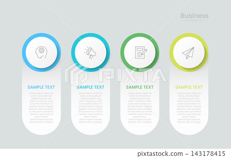 Infographic 4 options design elements for your business data. Vector Illustration. 143178415