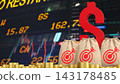 Money Bags and Coins for Financial Investment Goals 3d render. 143178485