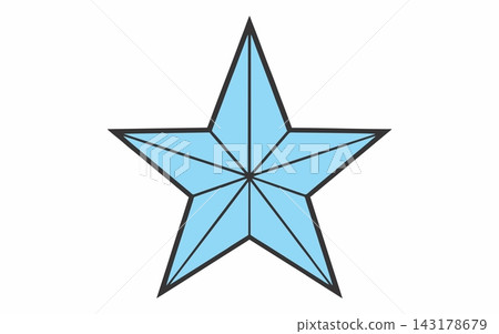 Light Blue Beveled Five-Point Star Line Art Vector Illustration Light Blue Beveled Five-Point Star Line Art Vector Illustration 143178679