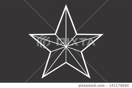 White Beveled Five-Point Star Line Art Vector on Dark Background White Beveled Five-Point Star Line Art Vector on Dark Background 143178680