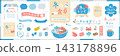 Winter table setting / Winter food frames and decorations, illustration icon set 143178896