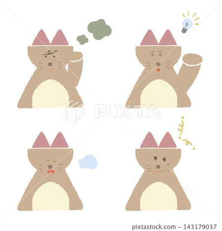 一組可愛又輕鬆的貓咪插畫,表情豐富多元。 一組可愛又輕鬆的貓咪插畫,表情豐富多元。 143179037