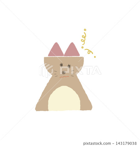 一隻可愛又放鬆的貓咪,一臉驚訝-插畫素材 一隻可愛又放鬆的貓咪,一臉驚訝-插畫素材 143179038