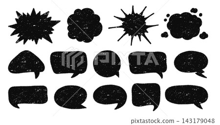 Crayon silhouette speech bubble frame set naive childlike chalk black talk dialog cloud grunge style Crayon silhouette speech bubble frame set naive childlike chalk black talk dialog cloud grunge style 143179048