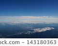The end of summer, the blue sky and horizon stretching above the clouds 143180363