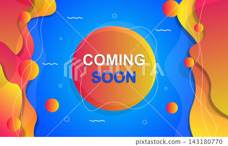 Coming soon banner background with gradient fluid elements. Coming soon banner background with gradient fluid elements. 143180770