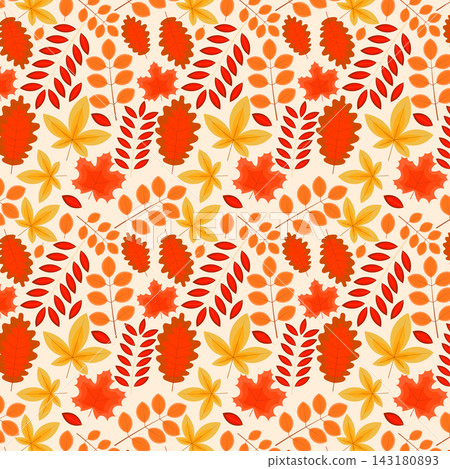 Hand drawn autumn leaves background. Vector. Hand drawn autumn leaves background. Vector. 143180893