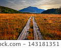 Autumn foliage in Oze Marsh and Mount Hiuchigatake 143181351