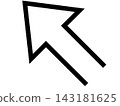 A simple arrow pointing to the upper left. 143181625