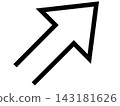 A simple arrow pointing upwards to the right. 143181626