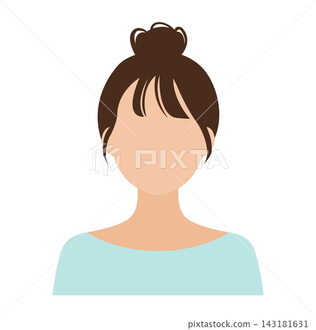 Vector illustration of the upper body of a woman with a bun hairstyle (faceless). Vector illustration of the upper body of a woman with a bun hairstyle (faceless). 143181631