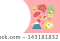 New Year's motifs and New Year's banner background (pink) 143181832