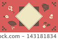 Japanese-style New Year's motifs and New Year's banner background (red) 143181834