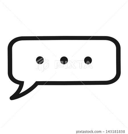 Speech bubble icon, square, typing, line drawing, conversation Speech bubble icon, square, typing, line drawing, conversation 143181838