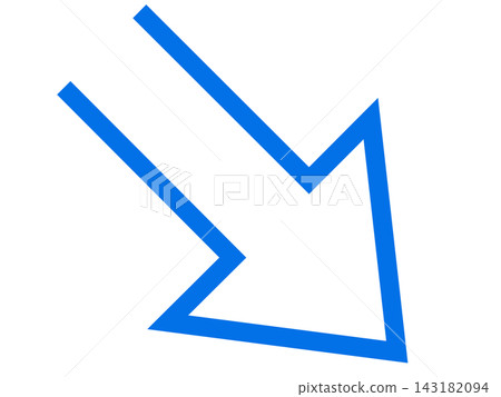 A simple blue arrow pointing downwards to the right. A simple blue arrow pointing downwards to the right. 143182094