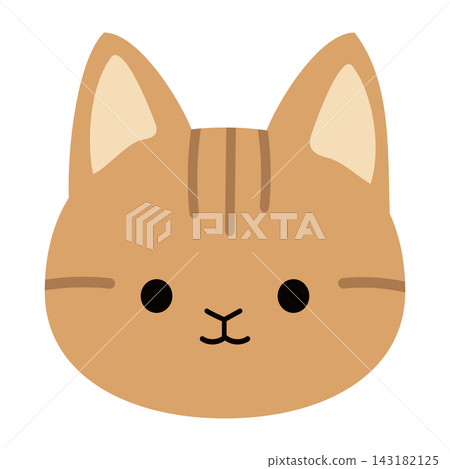 可愛的虎斑貓臉部插圖 143182125