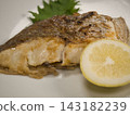 Salt-grilled Spanish mackerel, home cooking, wife's cooking, home-style cooking, our family's taste, lovingly prepared meal, dinner, supper, family dinner table 143182239