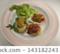 Tofu hamburg steak, home cooking, wife's cooking, home-style cooking, our family's taste, lovingly prepared meal, dinner, supper, family dinner table 143182243