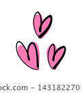 Handwritten heart set vector 143182270