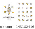 Icon set related to customer support Icon set related to customer support 143182416