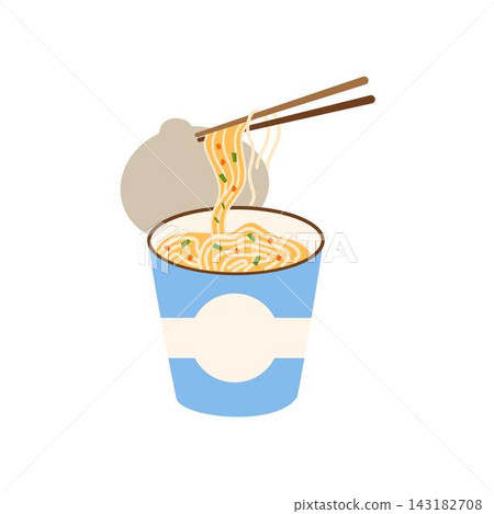 a cup of instant ramen noodle illustration a cup of instant ramen noodle illustration 143182708