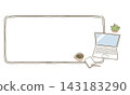 Hand-drawn frame (square) for work-from-home image 143183290