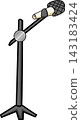 Hand Drawn Illustration of a Microphone on a Stand 143183424
