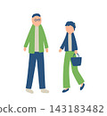 Illustration of men and women going out 143183482