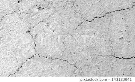 Cracked White Concrete Wall Texture Background Cracked White Concrete Wall Texture Background 143183941