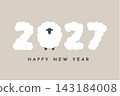 New Year's postcard design inspired by the Year of the Sheep in 2027 143184008