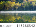 Autumn at Kidoike Pond in Shiga Kogen (Nagano Prefecture): Reflections of the autumn foliage 143186342