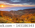 Early autumn view of the Yoshigahira Marshland (Gunma Prefecture) at sunrise. 143186343