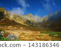 Autumn foliage scenery at Senjojiki Cirque (Nagano Prefecture) 143186346