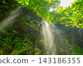 Sukkanzawa (Nasu-Shiobara): A waterfall cascading down from columnar jointed rocks. 143186355