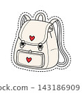 Hand-Drawn Cute Heart Winter Backpack Sticker Illustration Hand-Drawn Cute Heart Winter Backpack Sticker Illustration 143186909